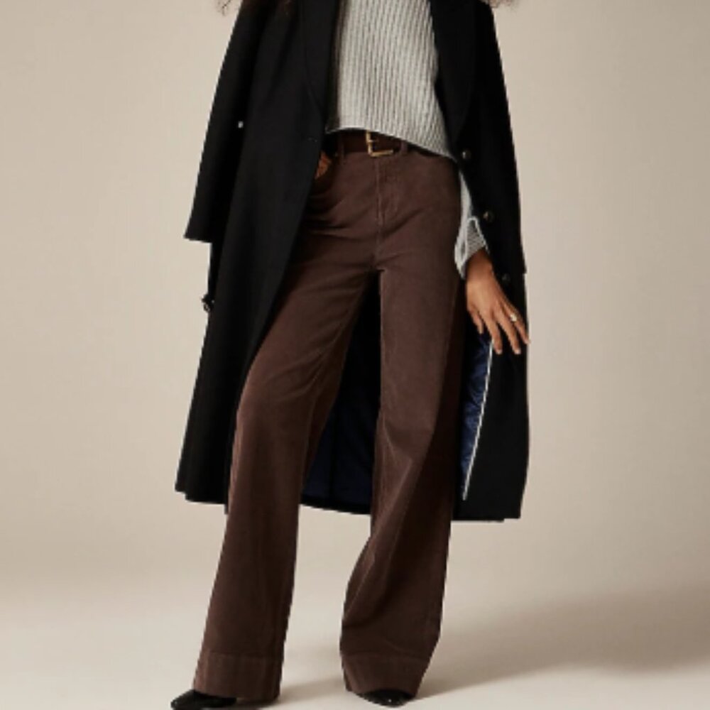 J. Crew Brown Wide-leg corduroy trouser